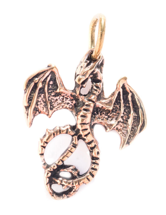 Kleiner Feuerdrache Bronze Änhänger