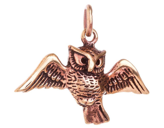 Eule im Flug 3.1 cm Bronze Anhänger
