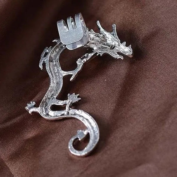 Drachen Ohrring Ohrwrap in Schwarz oder Silber