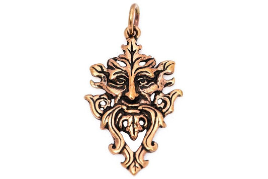 Irischer Green Man, Gott des Waldes Bronze Anhänger