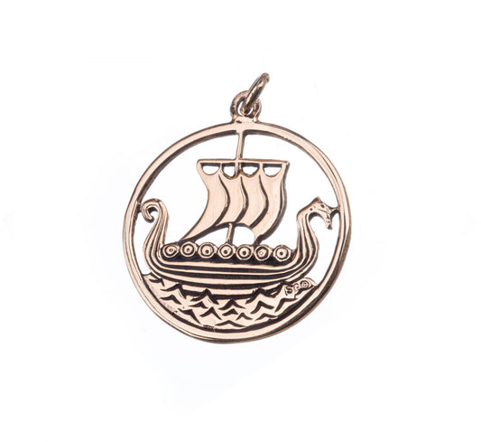 Großes Nordisches Drachen-Schiff aus Bronze
