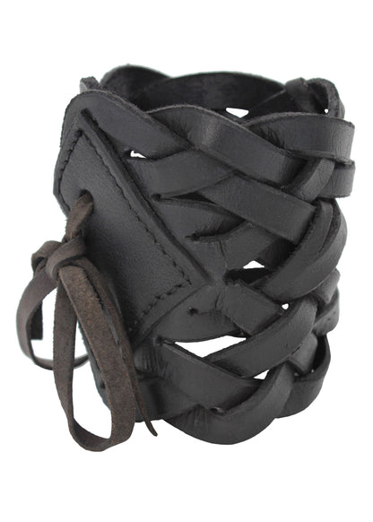 Flechtarmband aus Leder in schwarz oder braun