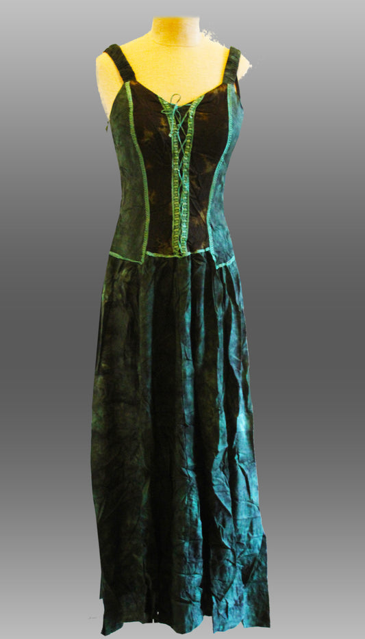 Mittelalterliches Fantasy Miederkleid in grün Gr.S/M