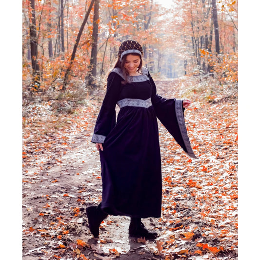 Mittelalterliches Fantasy Adelskleid schwarz