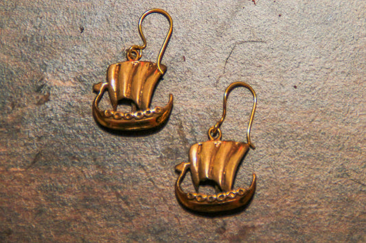 Wikinger-Drachenboot Bronze Ohrhänger