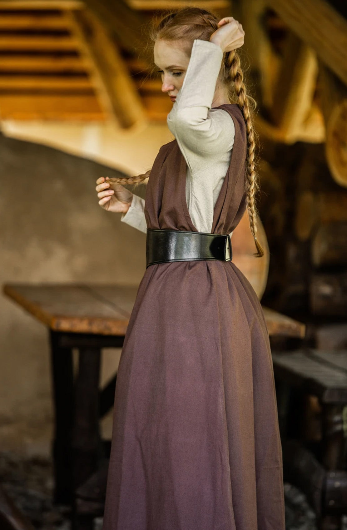 Bäuerliches Überkleid Dunkelbraun