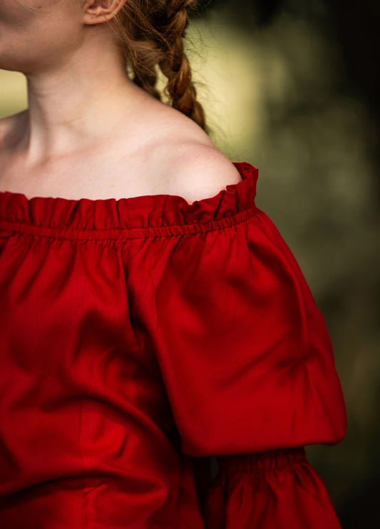 Klassische Mittelalterbluse Rot