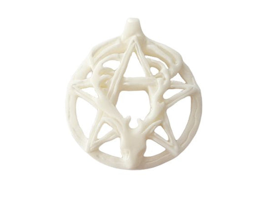 Pentagramm mit Cernunnos, Anhänger aus Knochen