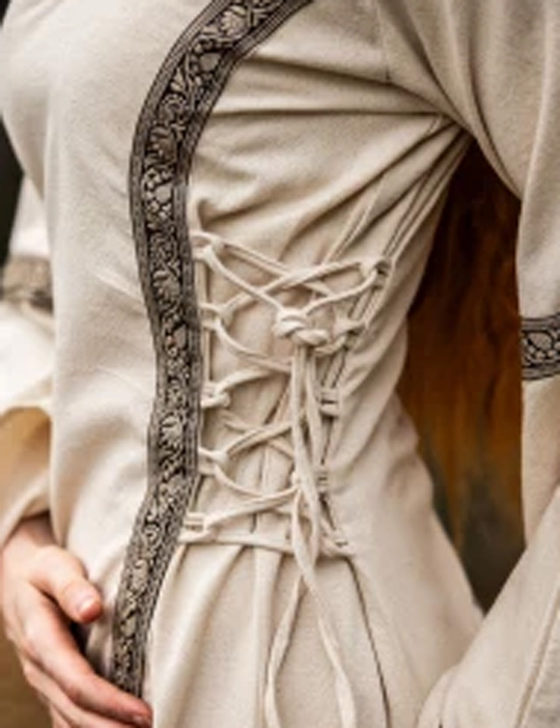 Mittelalter Baumwollkleid Natur