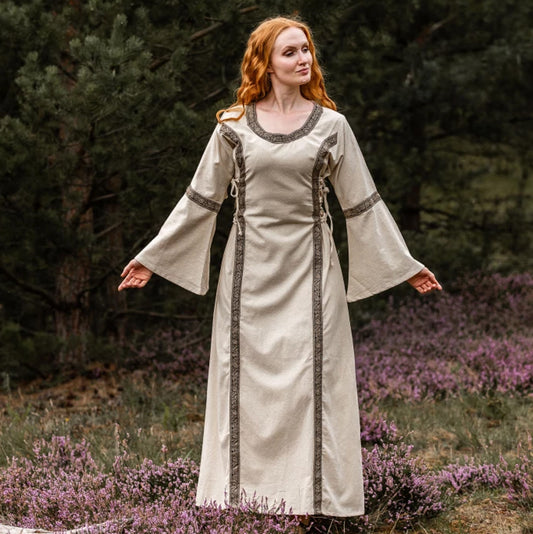 Mittelalter Baumwollkleid Natur
