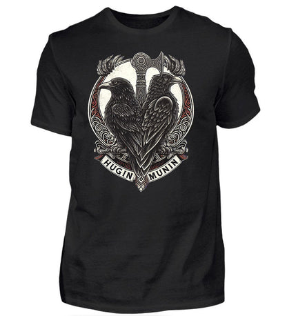 T-Shirt Hugin und Munin in schwarz