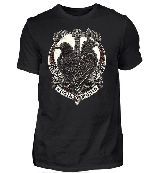 T-Shirt Hugin und Munin in schwarz
