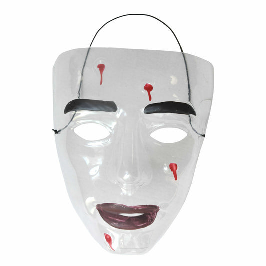 Transparente Halloween Damenmaske mit Wunden