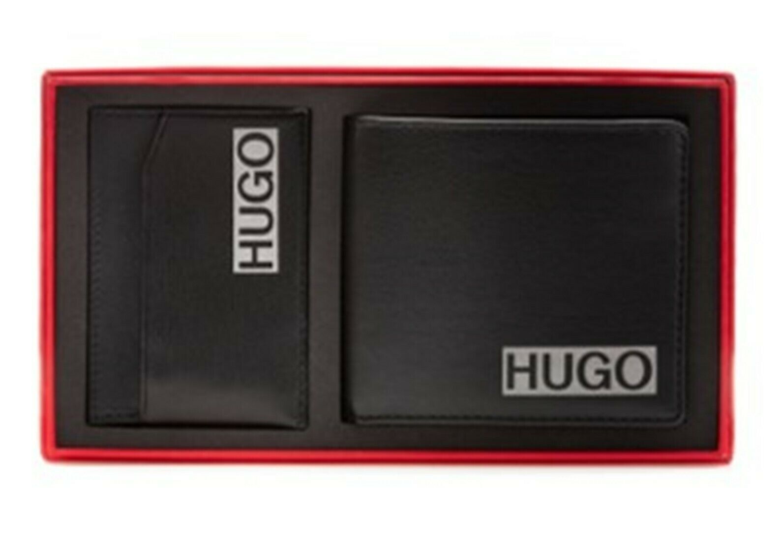 HUGO Geschenk-Set GbH_4ccS card shade aus Geldbörse und Kartenetui mit Logo-Print