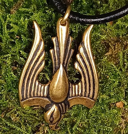 Bronze-Amulett mit Tryzub-Falke – Ukrainisches Symbol für Mut und Unabhängigkeit