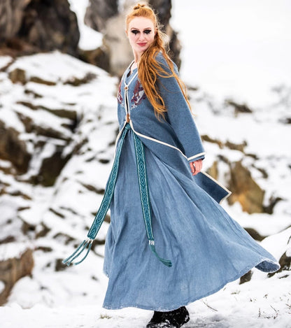 Wikinger Birka Mantel Taubenblau