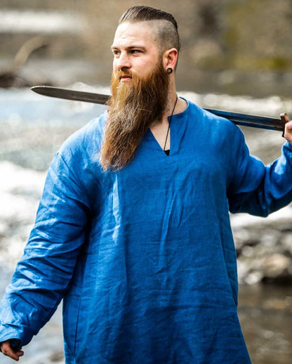 Wikinger Leinentunika  Blau